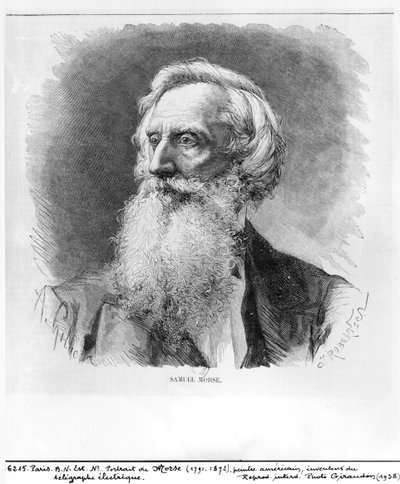 Ritratto di Samuel Morse inciso da C. Robertson da A. Gilbers